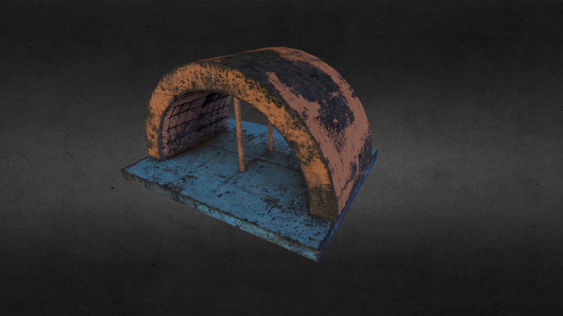 Simple Concrete Tunnel, decaying 3d model