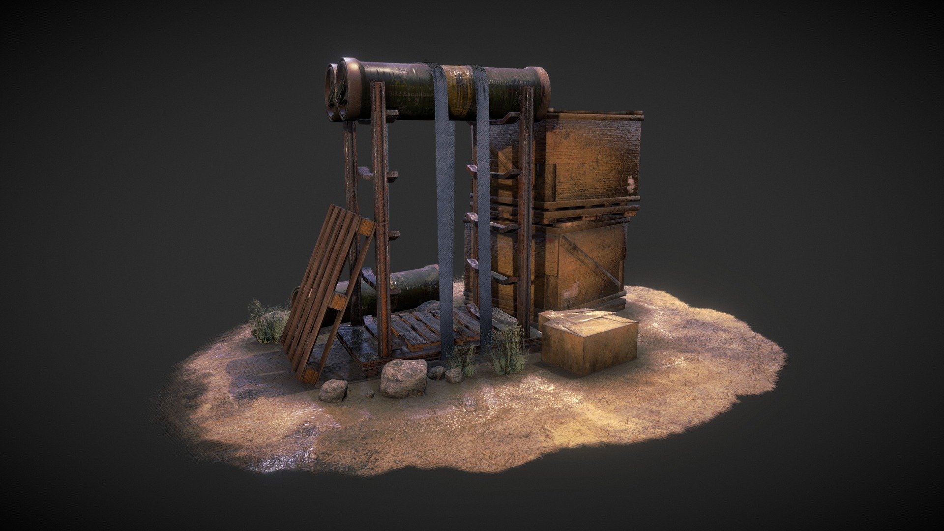 In Game assets 3D Model From Scratch with 4K PBR textures maps by 13Particles 3d model