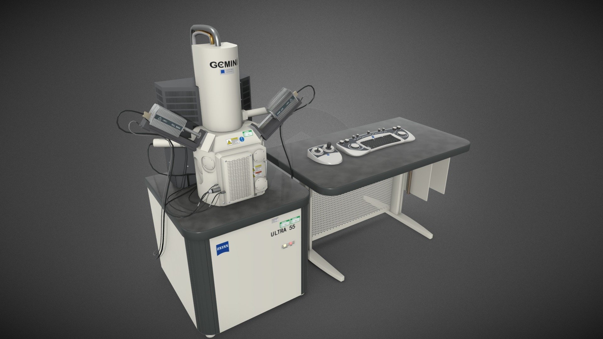 field emission scanning electron microscope  ZEISS Ultra 55 FESEM electron microscope
Modeled with Blender 3.3
Textures Created with Substance Painter 3d model