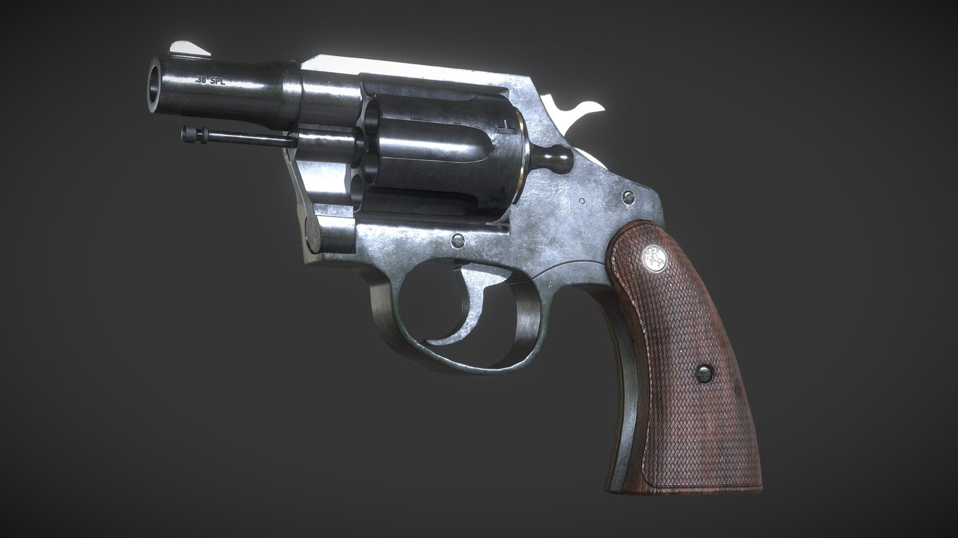 This is the Colt revolver that I modeled and textured using reference from google images.  I used Maya to model and Substance Painter and Photoshop to texture.  Let me know what you think of my model and how I could improve for the next revolverl I make! - Colt Cobra .38 Special - 3D model by shrednector 3d model