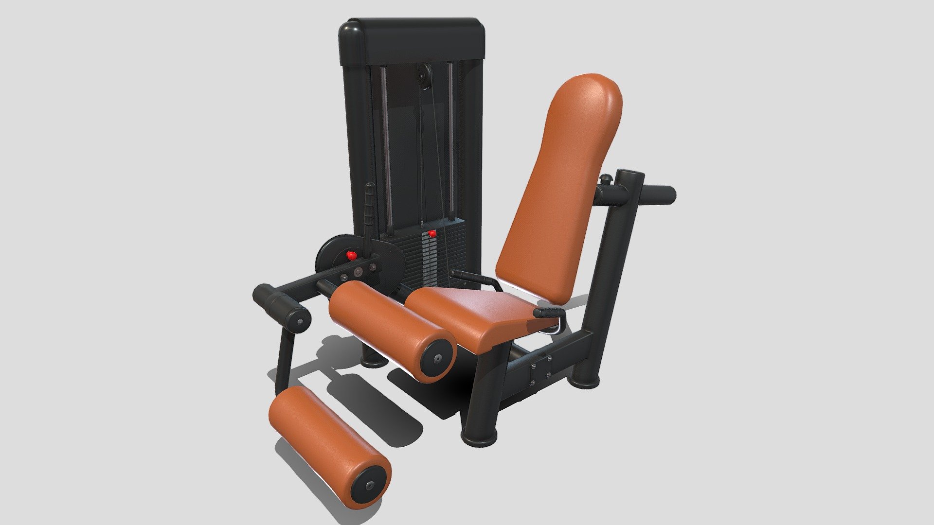Gym machine 3d model built to real size, rendered with Cycles in Blender, as per seen on attached images. 

File formats:
-.blend, rendered with cycles, as seen in the images;
-.obj, with materials applied;
-.dae, with materials applied;
-.fbx, with materials applied;
-.stl;

Files come named appropriately and split by file format.

3D Software:
The 3D model was originally created in Blender 3.1 and rendered with Cycles.

Materials and textures:
The models have materials applied in all formats, and are ready to import and render.
Materials are image based using PBR, the model comes with five 4k png image textures.

Preview scenes:
The preview images are rendered in Blender using its built-in render engine &lsquo;Cycles'.
Note that the blend files come directly with the rendering scene included and the render command will generate the exact result as seen in previews.

General:
The models are built mostly out of quads.

For any problems please feel free to contact me.

Don't forget to rate and enjoy! - Leg curling machine - Buy Royalty Free 3D model by dragosburian 3d model