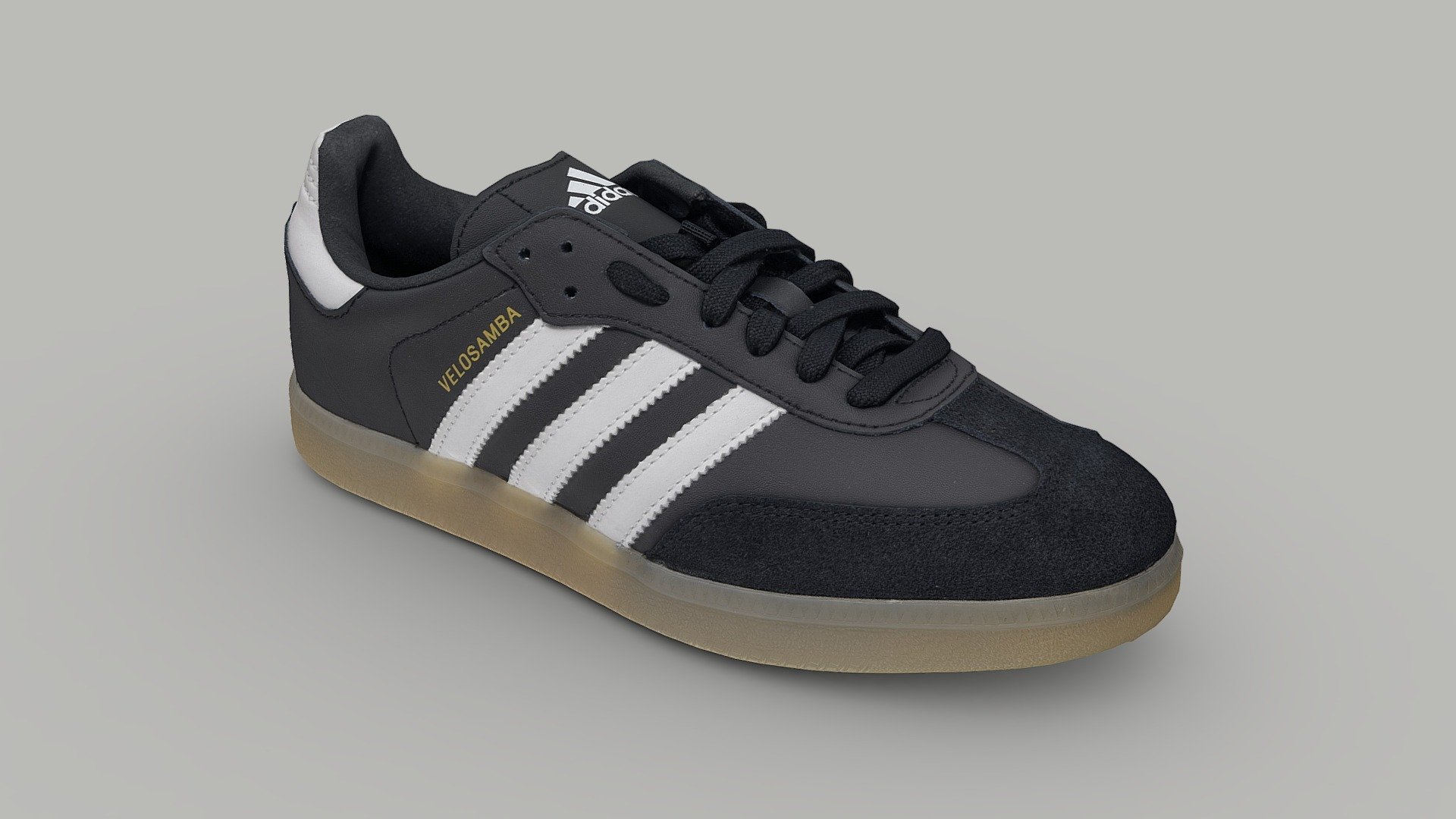 Photogrammetry 3D model of Adidas Velosamba.

After a long time outside of the cycling shoe business, adidas has merged his iconic tennis shoe from the 50s called Samba with the cycling culture. 
The results is this model that can be used for mtb, road bikes , indoor training and commuting, while maintaining a classic look.
It has a stiff sole and is ready for SPD pedals 3d model