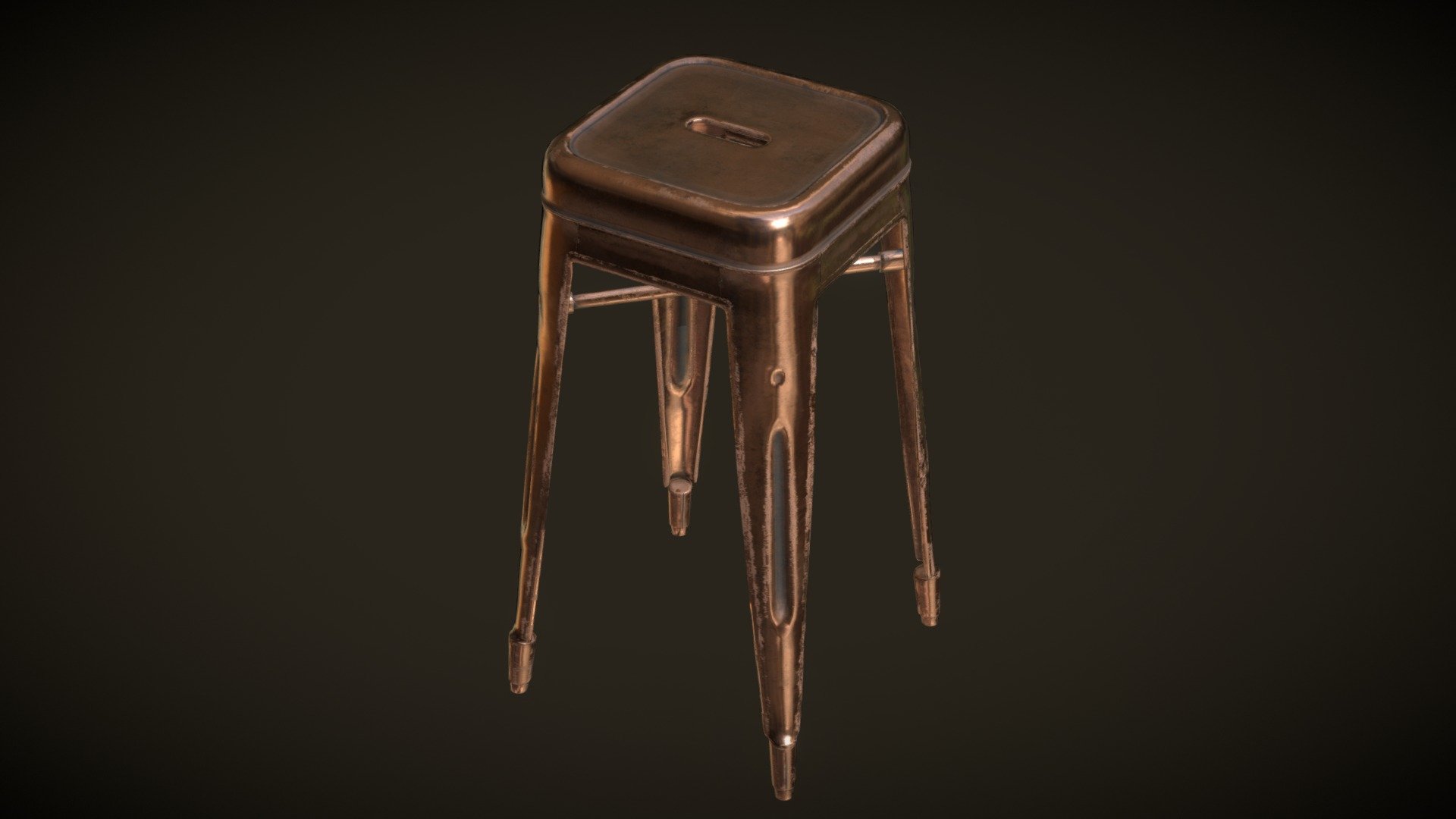 A non-official copper stool, based on Tolix's design! 
Made using C4D, Substance Painter - Tolix Stool - 3D model by Stefan E (@stefevr) 3d model