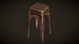 Tolix Stool stool, archviz, copper, tolix, design, industrial
