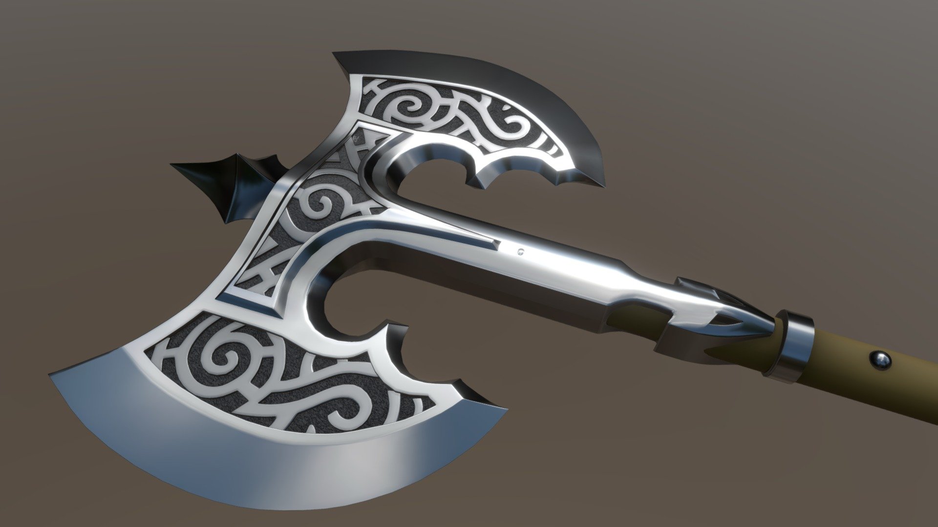 Skyrim, Steel Battle Ax_WIP - 3D model by afriedlander 3d model