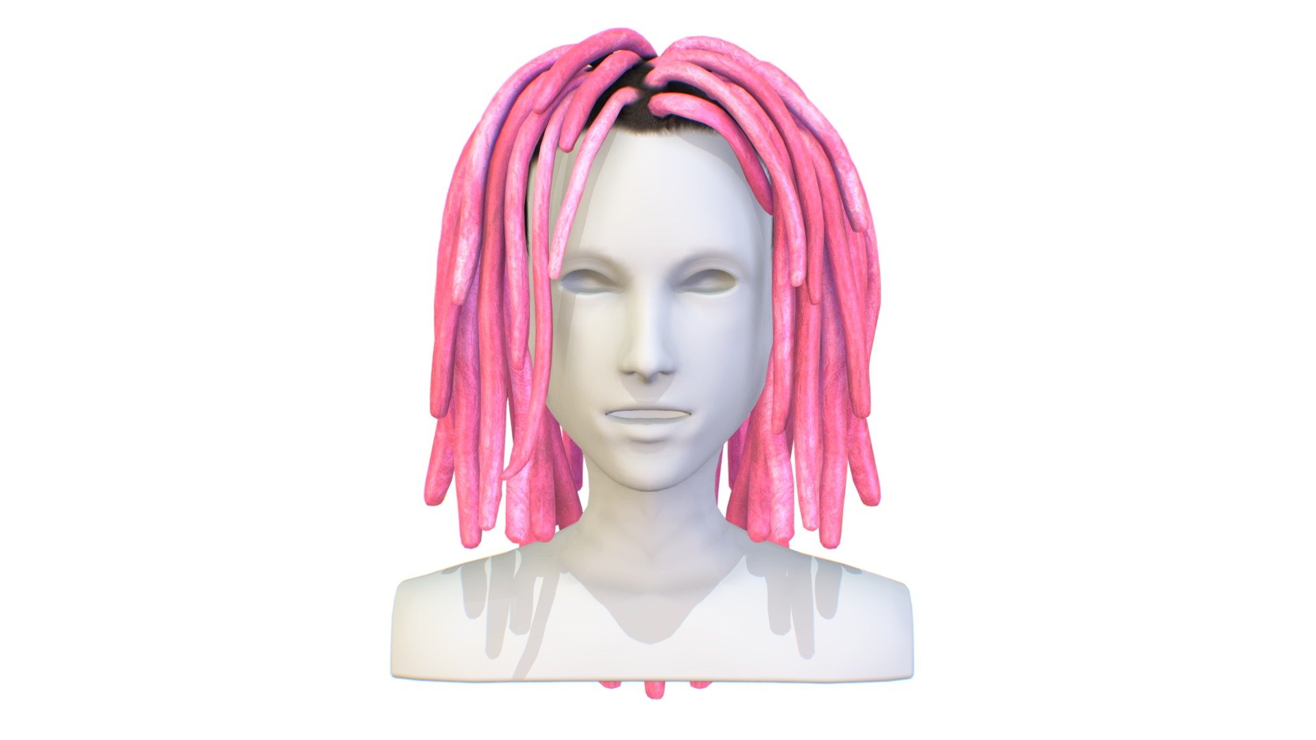 Hairstyle Dreadlocks Pink - Hairstyle Dreadlocks Pink - Buy Royalty Free 3D model by Oleg Shuldiakov (@olegshuldiakov) 3d model