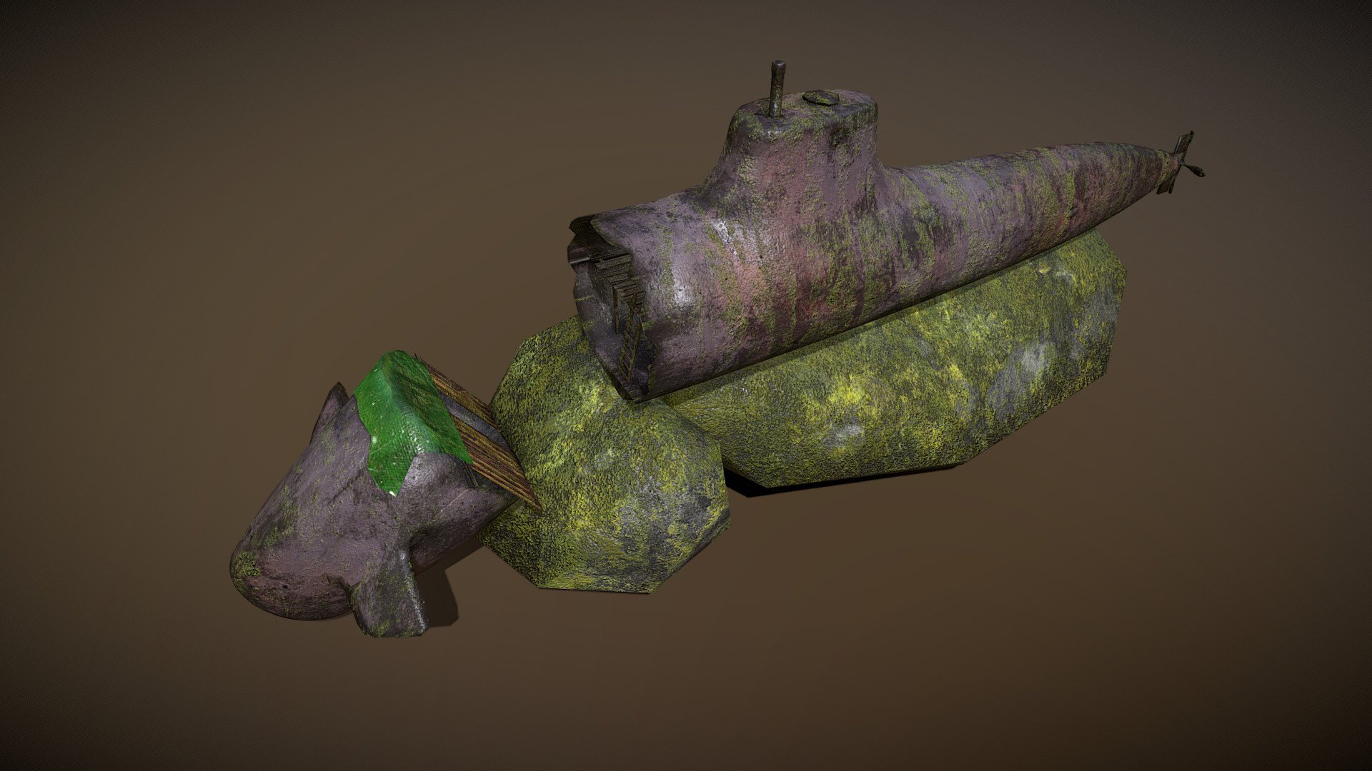 base in an old submarine one 2048 material, this is one model NOT parted.. the normal map is DX - Post-Apo SubLair - Buy Royalty Free 3D model by Thunder (@thunderpwn) 3d model