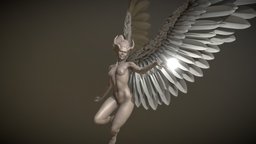 The Sitting Fox horns, sculpt, pose, wings, angel, horn, evil, wing