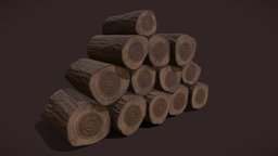 Wood_Stack_Logs pile, props, stack, wood, decoration, medieval-decor