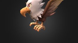 Poly HP rpg, cute, eagle, enemy, jrpg, character, unity, lowpoly, gameart, gameasset, animation, stylized, monster, fantasy, gameready, noai