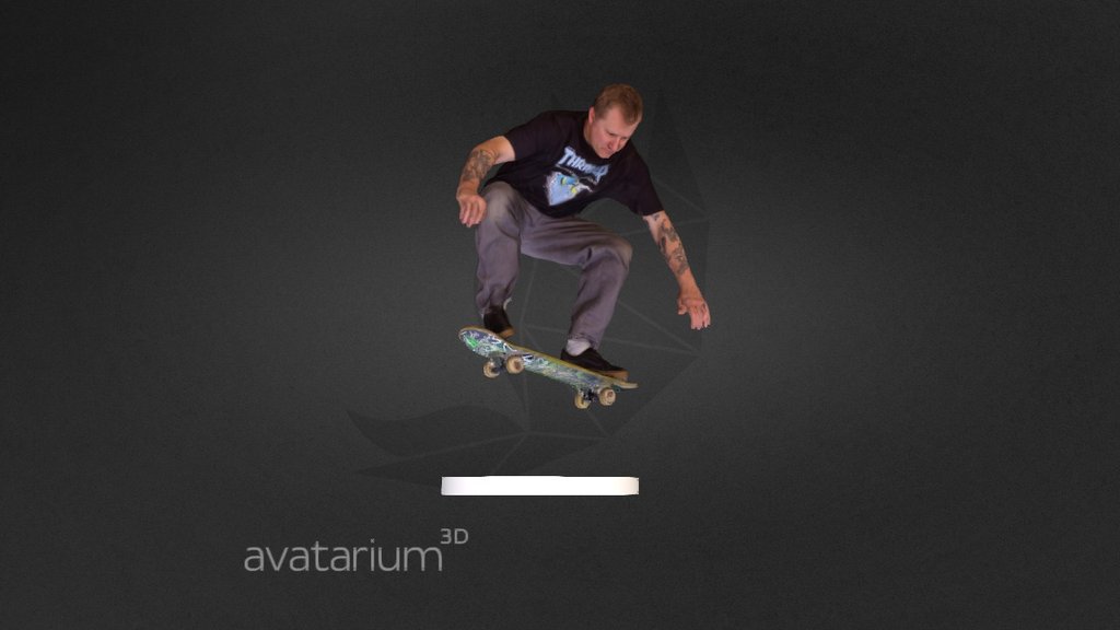 Capture skateboarder at the height of the ollie. Stopping 99% of the movement 3d model