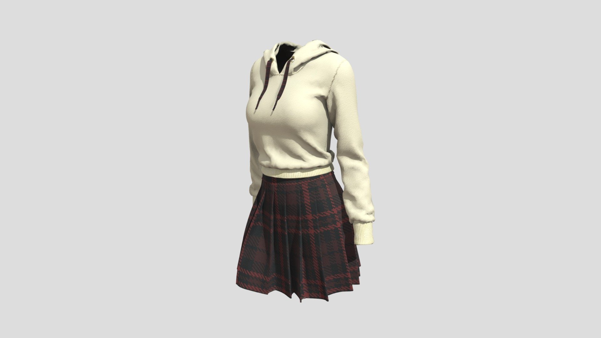 hoodie and skirt - Download Free 3D model by Takeru (@takeru1124) 3d model