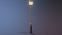 Victorian Street Lamp lamp, lantern, victorian, urban, secondlife, old, substance, painter, lighting, 3dsmax, lowpoly, zbrush, street, light