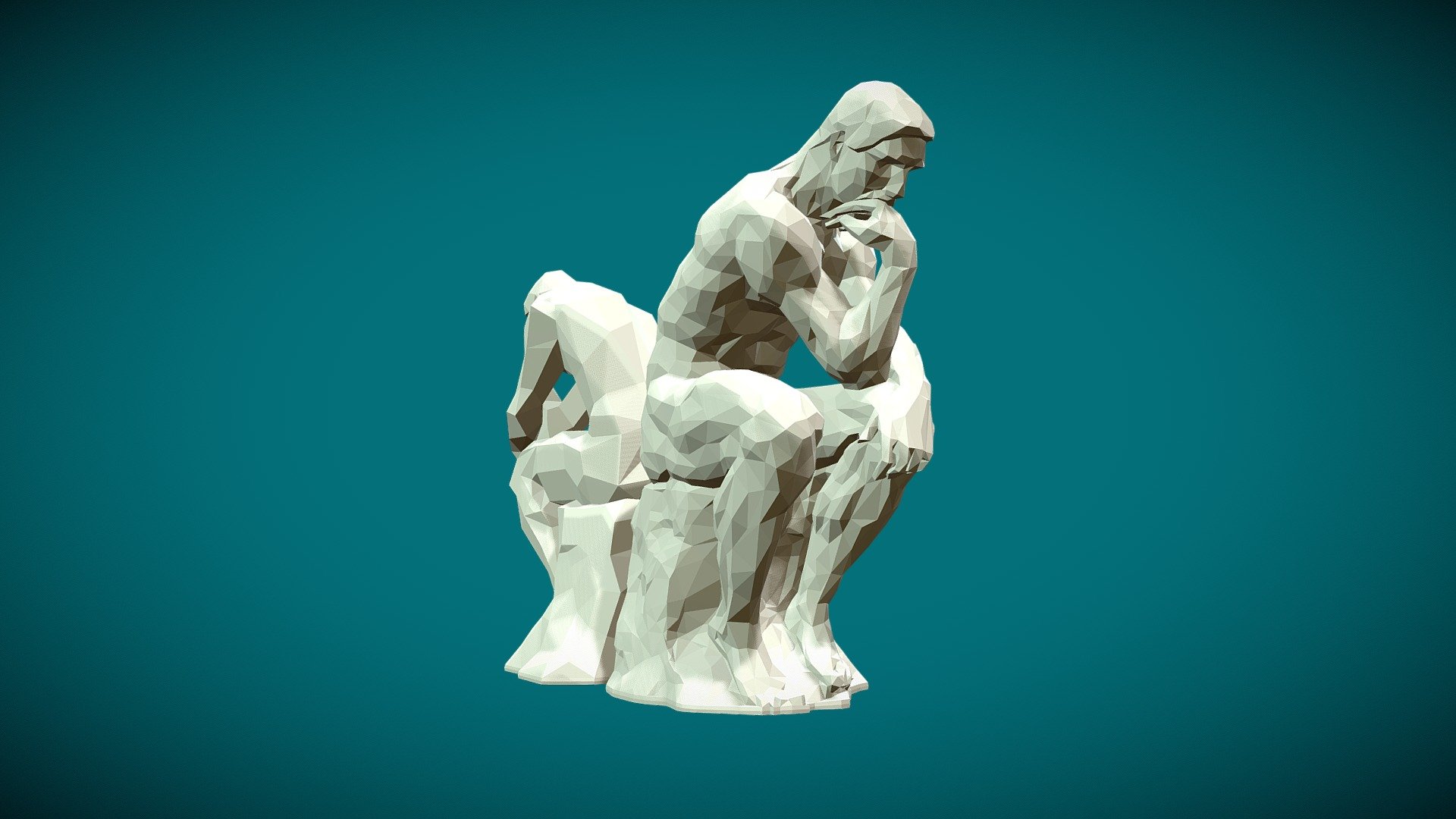 A High-Quality Low Poly 3D model of The Thinker Statue.

The product includes:  

3D models:




Blender Version 2.80 file (includes two low poly versions).

OBJ files (includes two low poly versions).

Element 3D version 2 project files (includes two low poly versions).

FBX files (includes two low poly versions).

STL files (includes two low poly versions).

Buy this item NOW to help make your production process much faster.

Visit our website at www.klockworkanimation.com 3d model