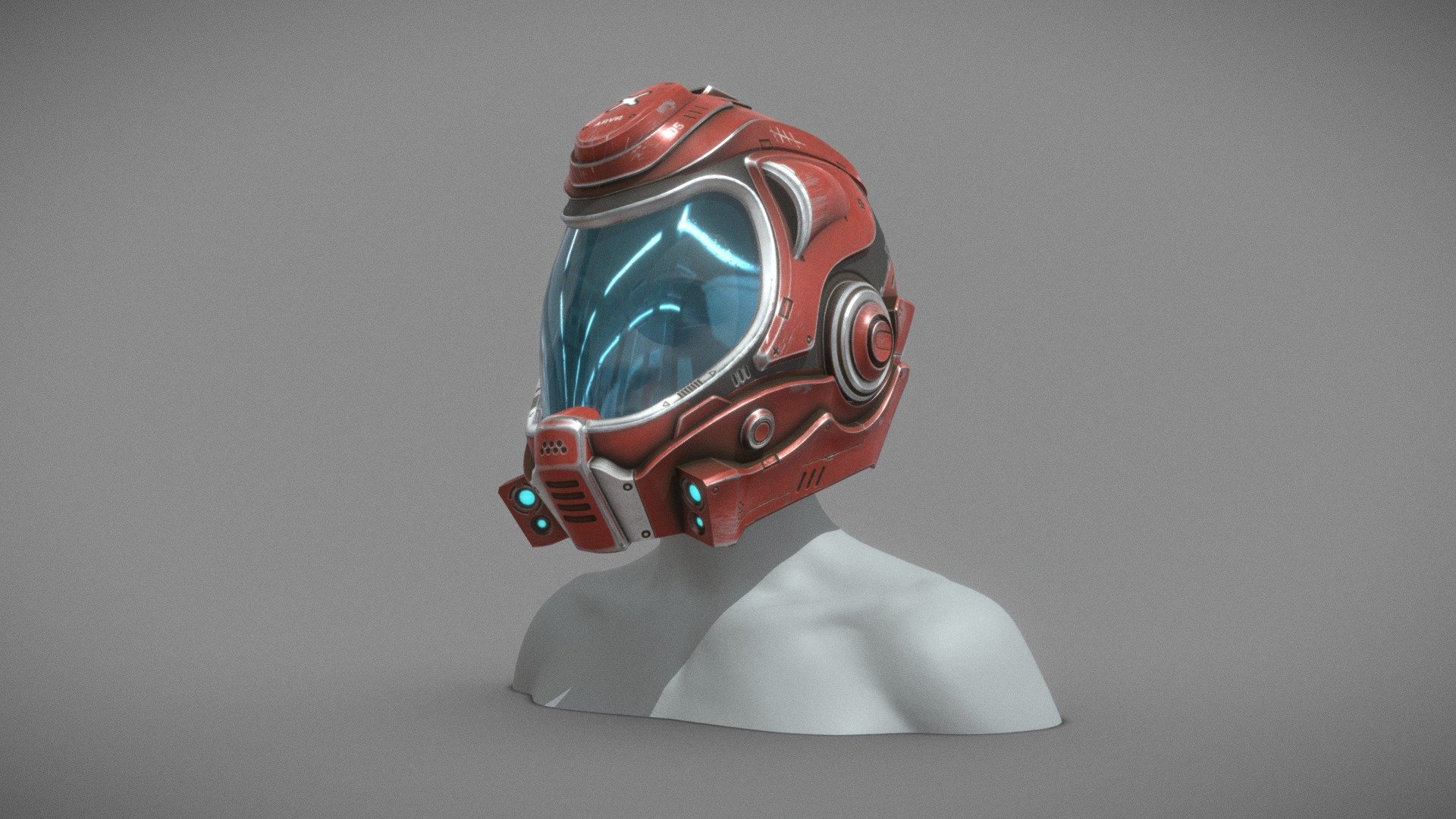 I don't get a chance to do too many scifi helmet concepts so this one was a lot of fun to make. 
The helmet itself is production ready. The bust is a high poly just for staging 3d model