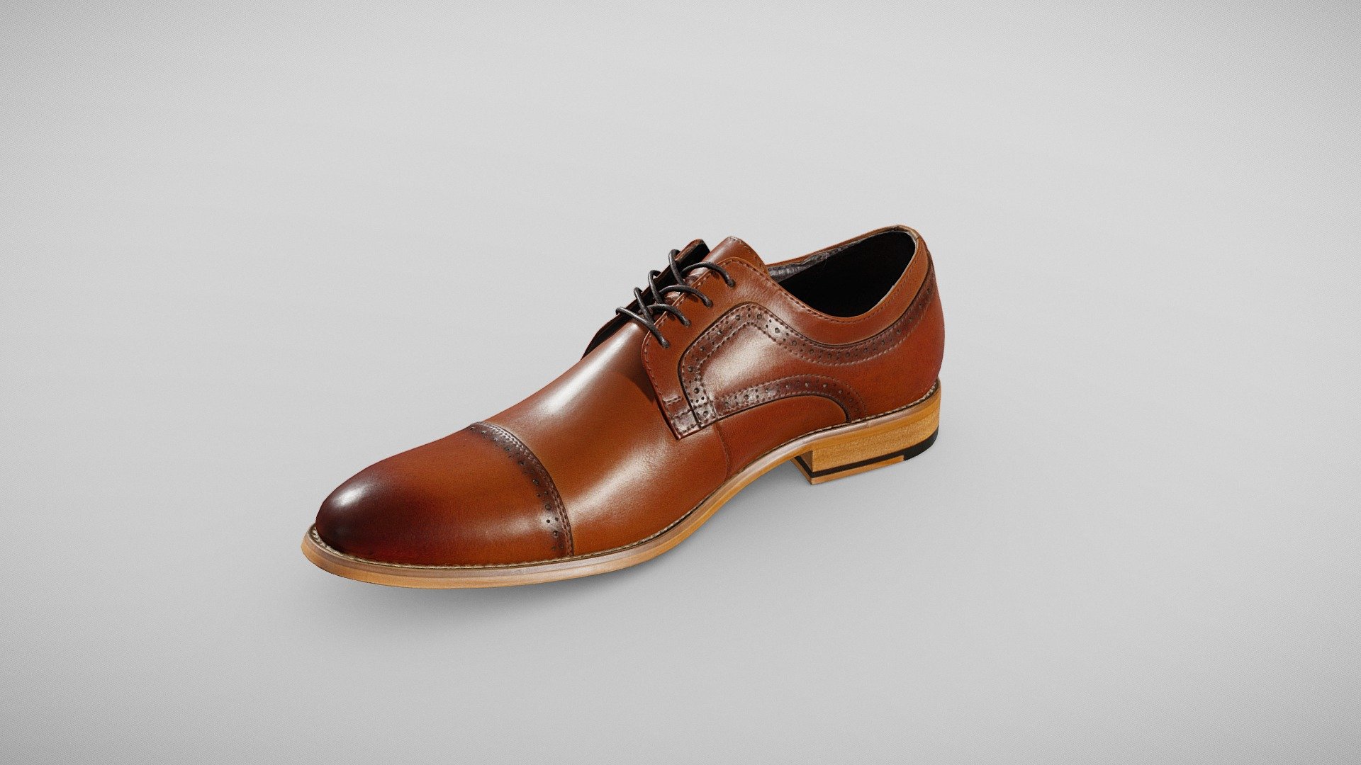 ** Stacy Adams Men's Dickinson Cap-Toe Lace-up Oxford **

The attention to detail is seen in the shadowing of the brogue edges as well as with the right amount of burnishing on the heel and toe. The quality and craftsmanship put into each pair is what sets Stacy Adams apart from other brands.

30.9 x 11.0 x 11.1 cm (109 micrometers per texel @ 4k)

Scanned using advanced technology developed by inciprocal Inc. that enables highly photo-realistic reproduction of real-world products in virtual environments. Our hardware and software technology combines advanced photometry, structured light, photogrammtery and light fields to capture and generate accurate material representations from tens of thousands of images targeting real-time and offline path-traced PBR compatible renderers.

Zip file includes low-poly OBJ mesh (in meters) with a set of 4k PBR textures compressed with lossless JPEG (no chroma sub-sampling) 3d model