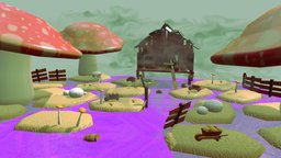 Cabin of mushrooms tree, wizard, rpg, forest, plants, mushroom, games, objects, roof, speed, cabin, furniture, haunted, spell, farm, nature, swamp, alchemy, fog, obscure, gameart, house, home, wood, fantasy, dark