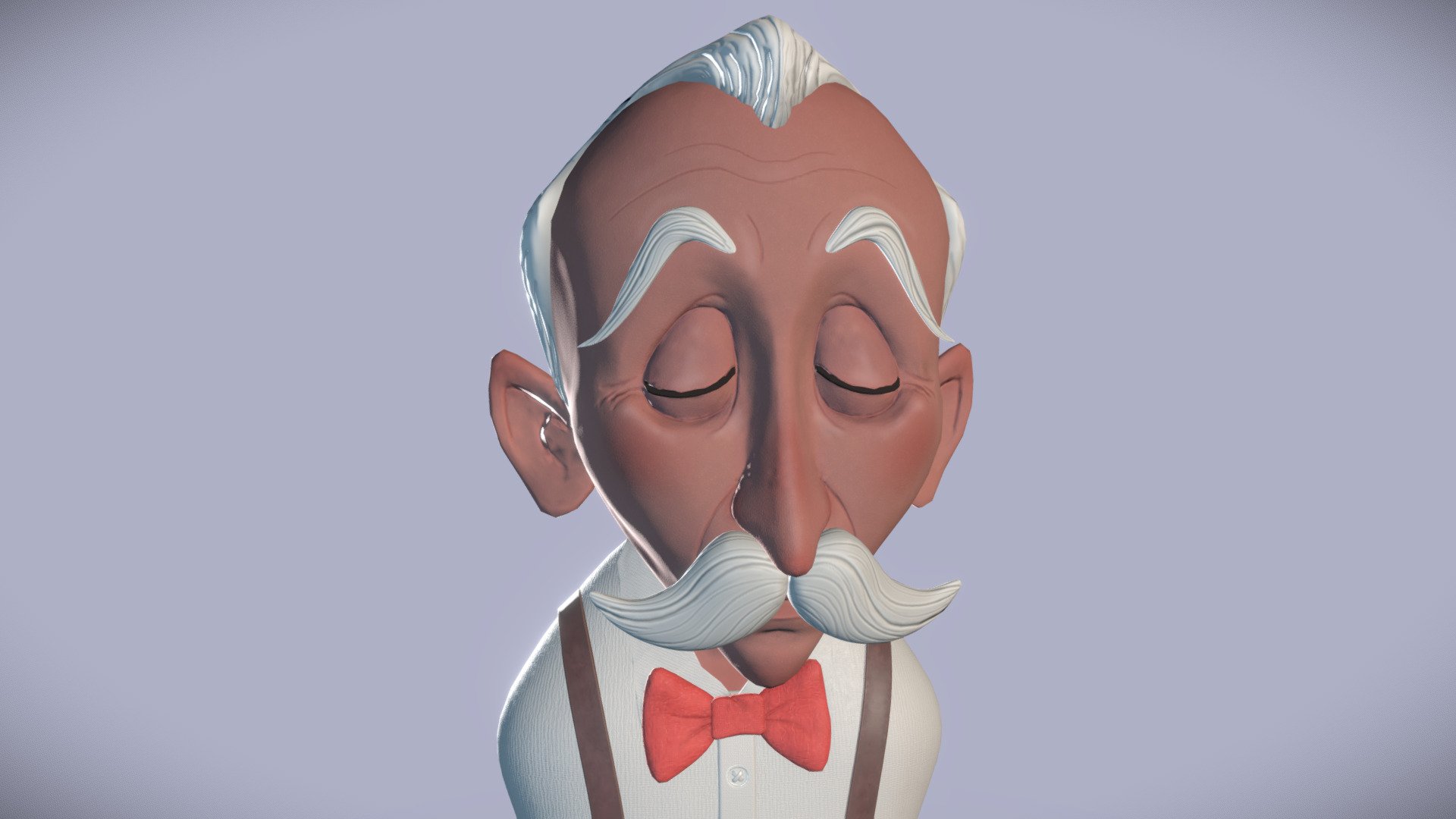 Another quick practice based on Luigi Lucarelli's face reference. 
https://www.artstation.com/artwork/8eE9zx
This time a little bit challenging, doing all the process, retopology, UVs, and textures in Substance too.
but, I enjoyed doing it so much!!❤️

I truly love Luigi's work and it inspires me to practice more and more!
Check out his art if you don't know about him ❤️.

This is my ArtStation if you want to see more of the process ❤️🥰
https://www.artstation.com/artwork/zPwkOL - Red bow tie Grandpa - Luigi Lucarelli - 3D model by KyaraIchigo 3d model