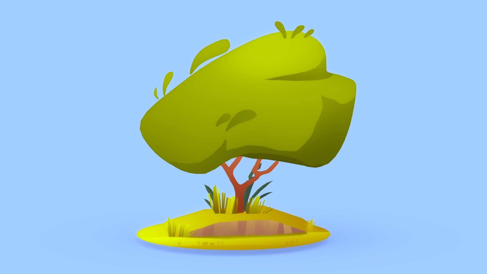stylized unlit little bush.

Textured with gradient atlas, so it is performant for mobile games and video games.

Like a few of my other assets
in the same style, it uses a single texture diffuse map and is mapped using only color gradients. 
All gradient textures can be extended and combined to a large atlas.

There are more assets in this style to add to your game scene or environment. Check out my sale.

If you want to change the colors of the assets, you just need to move the UVs on the atlas to a different gradient.
Or contact me for changes, for a small fee.

I also accept freelance jobs. Do not hesitate to write me. 

*-------------Terms of Use--------------

Commercial use of the assets  provided is permitted but cannot be included in an asset pack or sold at any sort of asset/resource marketplace.* - Stylized Bush - Buy Royalty Free 3D model by Stylized Box (@Stylized_Box) 3d model