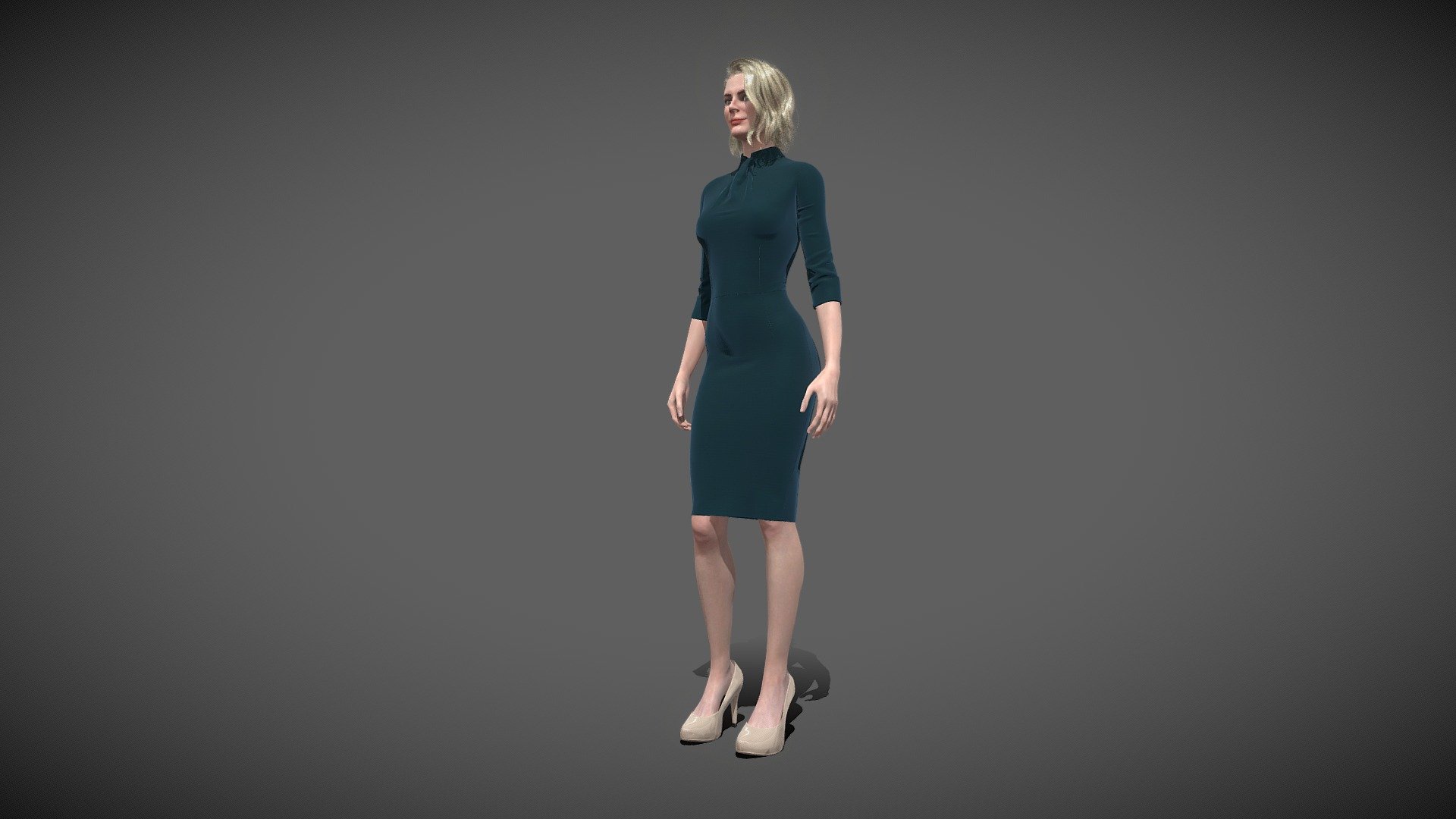 Blue dress - Blue dress - Download Free 3D model by Pixel Swan (@Pixel-swan) 3d model