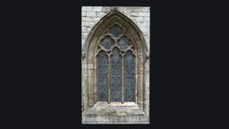 Gothic Style Medieval Church Window v.4 windows, medieval, window, gothic, highresolution, gothicarchitecture, abby, highpoly, church
