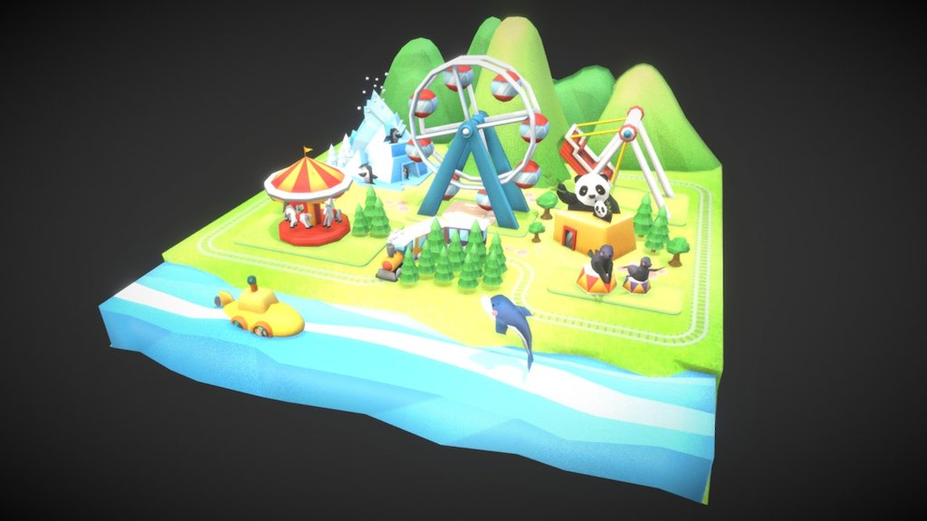 Popup Theme Park - 3D model by Gavin Ma (@gavinma718) 3d model