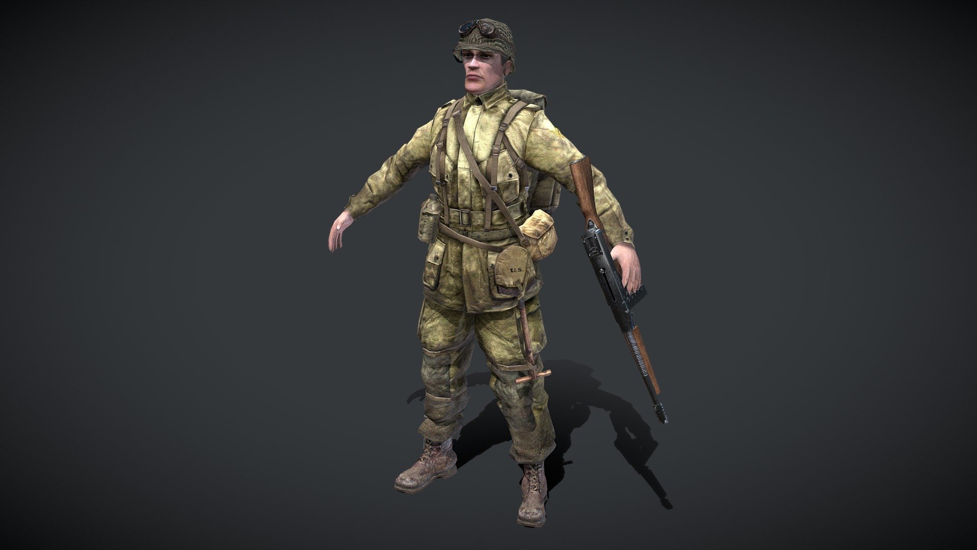 American Soldier low-poly 3D model - American WWII Soldier - Buy Royalty Free 3D model by Realtime (@gipapatank) 3d model