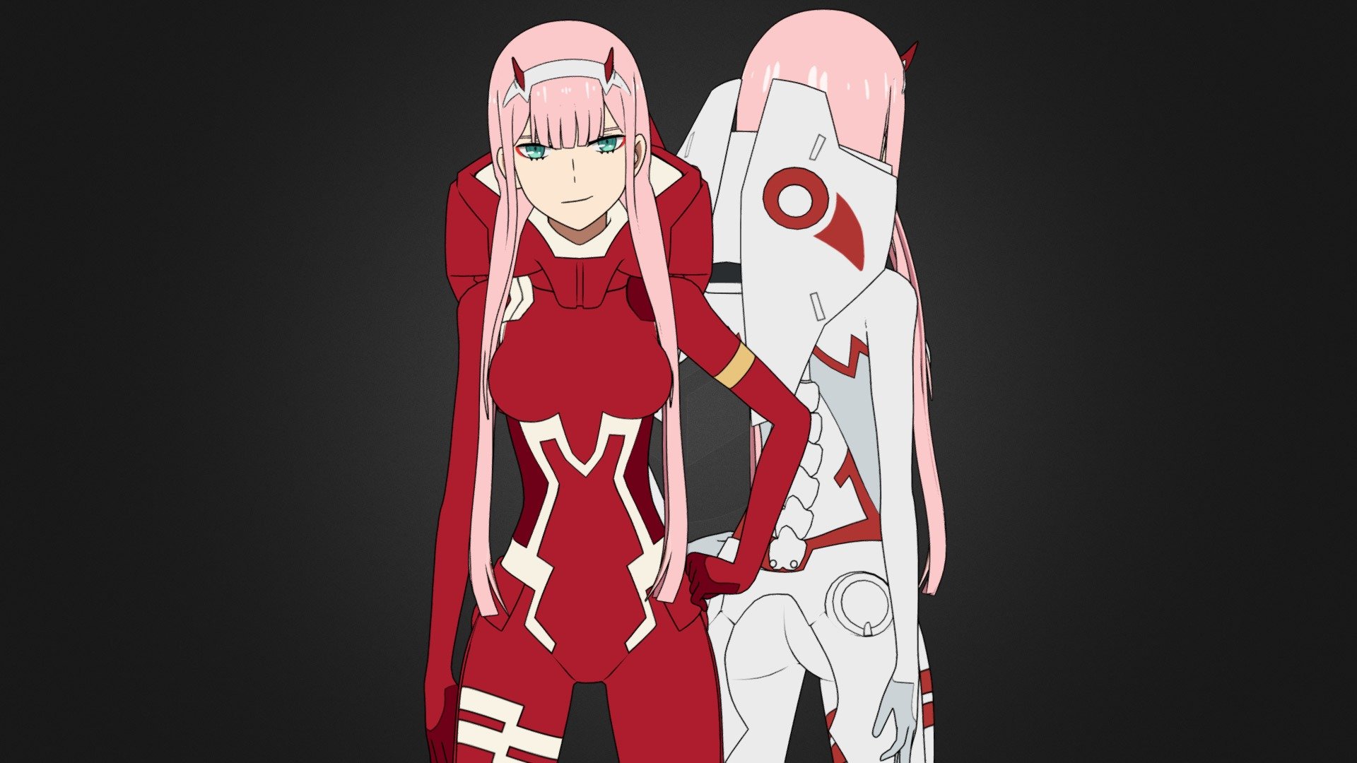 Zero Two (battle suit version) character from the anime Darling in the Franxx.

3D Model Rigged. With Shape Keys. In blend format, for Blender v2.8 - v3.1. EEVEE renderer, with nodes, material Toon Shader.

Includes both clothing variations (White and Red).

▬▬▬▬▬▬▬▬▬▬▬▬▬▬▬▬▬▬▬▬▬▬▬▬▬▬▬▬▬▬▬▬▬▬▬▬▬▬▬▬▬▬▬▬▬▬

Buy Artstation: https://www.artstation.com/a/16672211

Buy CGTrader: encurtador.com.br/wN358

▬▬▬▬▬▬▬▬▬▬▬▬▬▬▬▬▬▬▬▬▬▬▬▬▬▬▬▬▬▬▬▬▬▬▬▬▬▬▬▬▬▬▬▬▬▬

Contents of the .blend file:

● Full body, no deleted parts.

● Individual Hair, separated from the body.

● Pieces of Clothing, separated from the body (Individuals, Can be removed.)

● Complete RIG, with all bones for movement. (Metarig Rigify Armature)

● Shape Keys.

● Materials configured with nodes.

● UV mapping.

● Textures embedded in the .blend file.

ATTENTION: THIS MODEL ONLY WORKS IN BLENDER 2.8 OR ABOVE.

Blender 2.7 does not open the file, however it can be append (imported) and changed the materials to work correctly 3d model