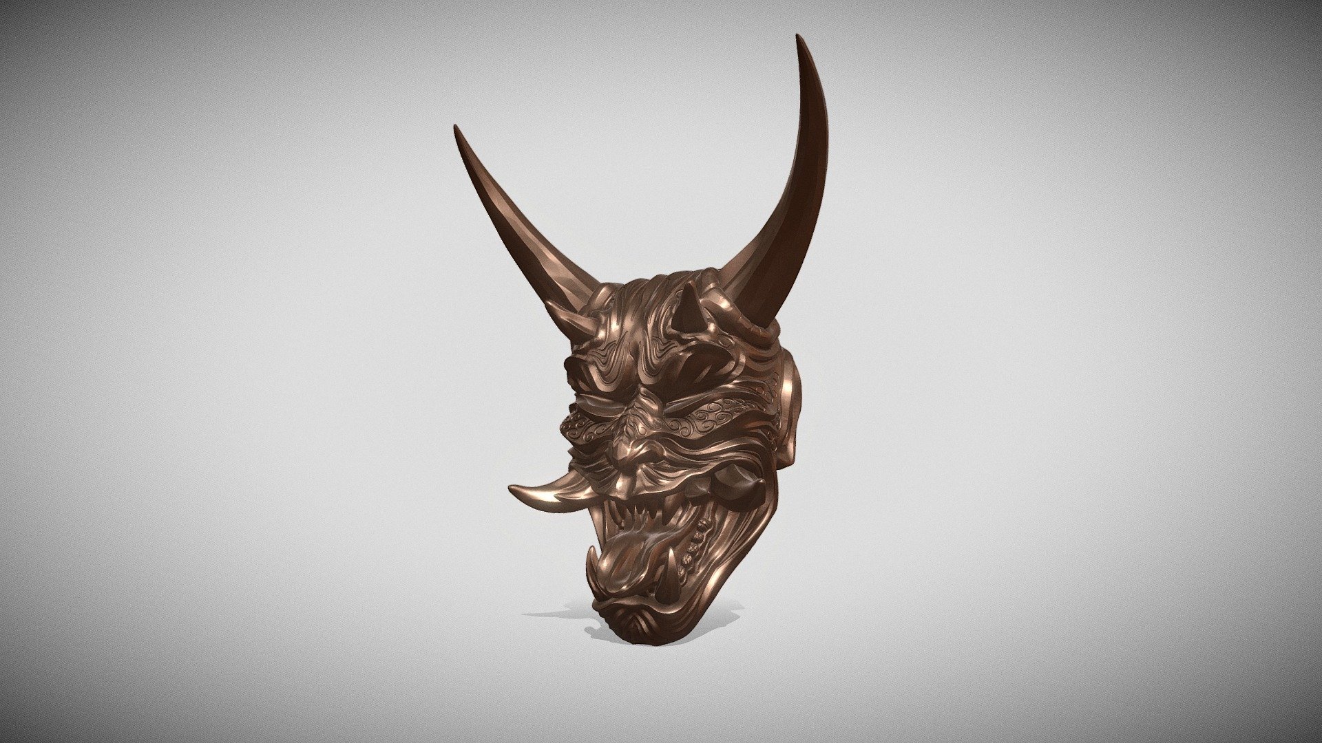 Traditional japanese hannya samurai mask for print.
The mask is one-piece and consists of one continuous mesh.
Made specifically for casting.
This accessory cannot be a face mask. it is made as a pendant, keychain or toy. the back of the mask is specially made so that it could be drilled on top for suspension - Samurai hannya mask - Buy Royalty Free 3D model by spartankaKst 3d model