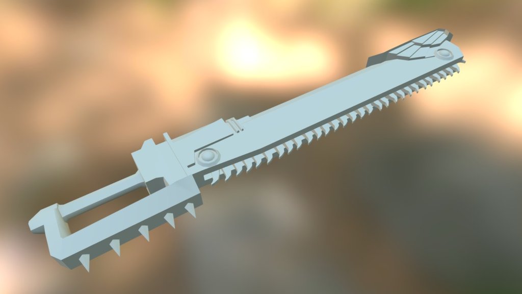 Low poly Warhammer 40k space marine chainsword (university assesment) 3d model
