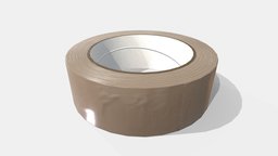 Brown tape tape, roll, packaging, brown, game-ready, 3d-model, unrealengine, sticky, substancepainter, substance, pbr, gameasset, tape-roll, sellotape, packaging-tape, noai