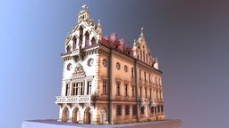 Rzeszów Town Hall | Neo-Renaissance & Neo-Gothic palace, neo-classical, rzeszow, mineways, minecraft, neo-gothic