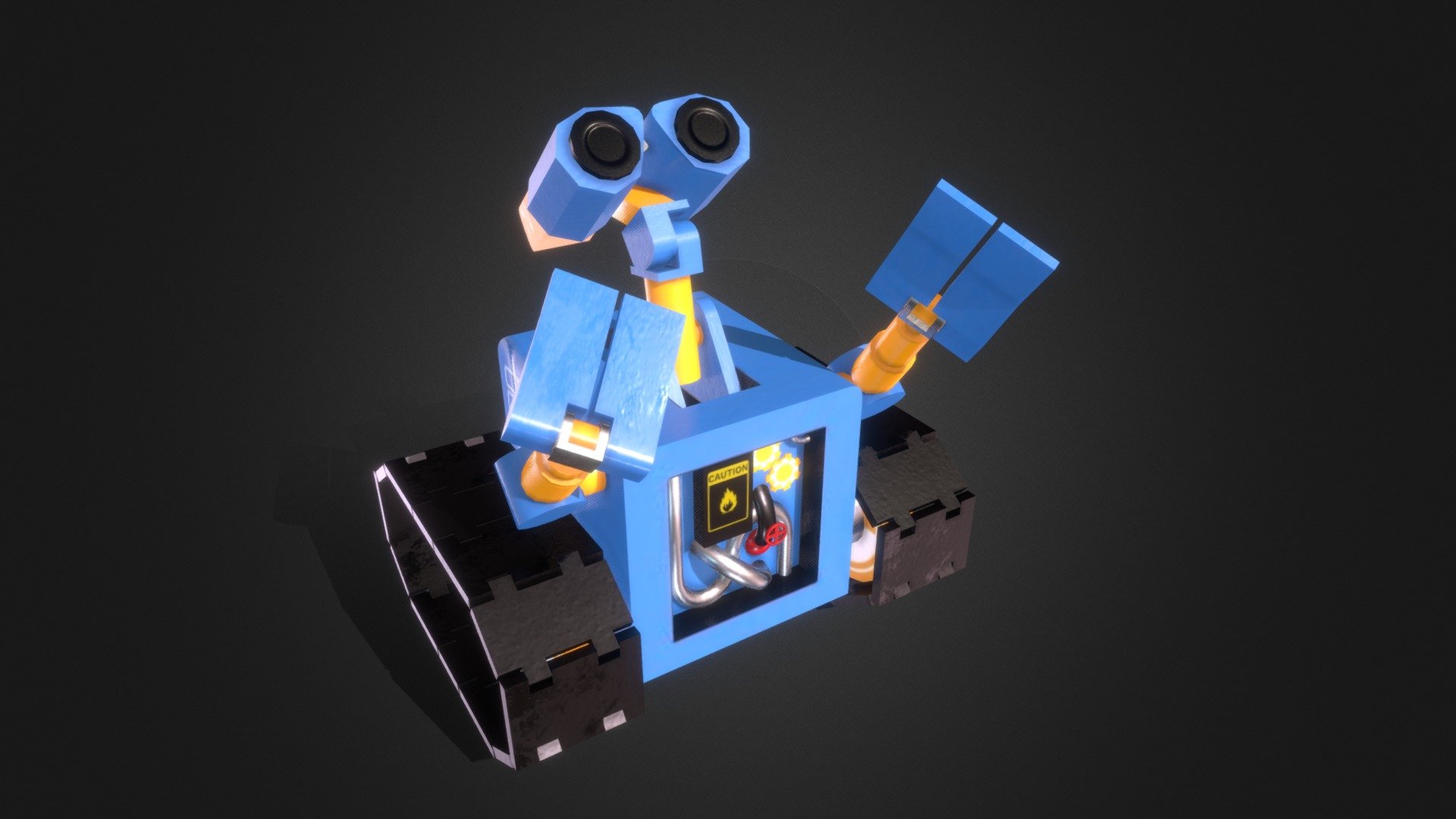 School Project - Wall-E Inspired Robot Toy - 3D model by OliverSpenning 3d model