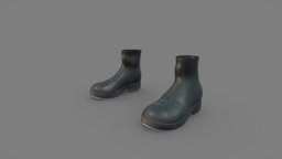 Black Ankle Boots pants, boots, ankle, combat, realistic, real, under, wear, pbr, low, poly, female, stylized, fantasy, male, anime, black