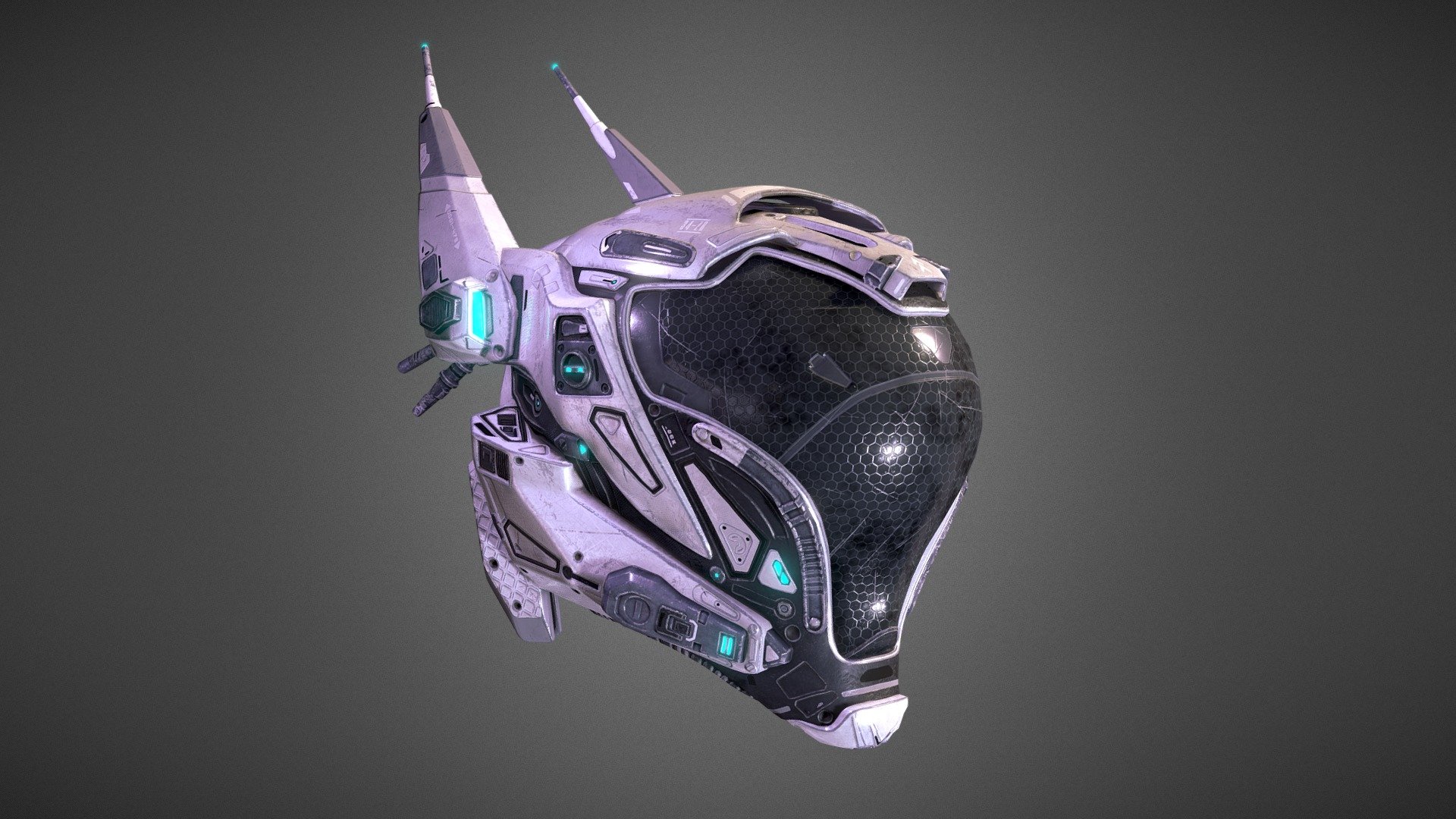 SciFi/Cyberpunk inspired helmet. Original design by me.
With this project I tried to experiment a new workflow. I created my own alphas in maya to create a new brush in Zbrush. It allowed me to put a lot of small details on my helmet. I still wanted to retopo my model in order for it to be real time rendered. The final lowpoly model has exactly 20K tris, and has a single 2K textures

More pictures on my artstation : https://www.artstation.com/artwork/lVyvZa - Cyberpunk Helmet - 3D model by Minder 3d model