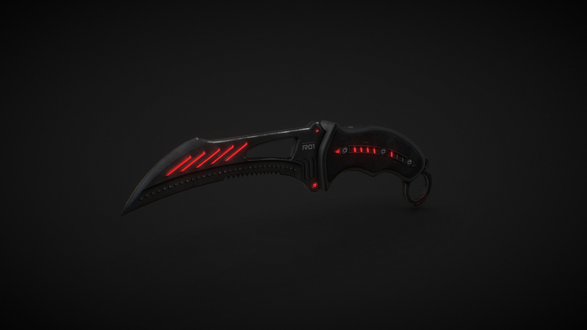 Hi-Tech knife skin - Reaper Knife | RedTech - 3D model by RareKidz 3d model