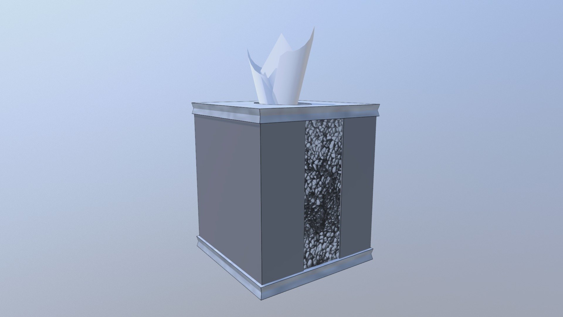 7' H x 6'W x 6' D Tissue Box Cover Silver Color with a Resin side for the bathroom of other rooms of the house - Sinatra Tissue Box Cover - Download Free 3D model by JohnnyP 3d model
