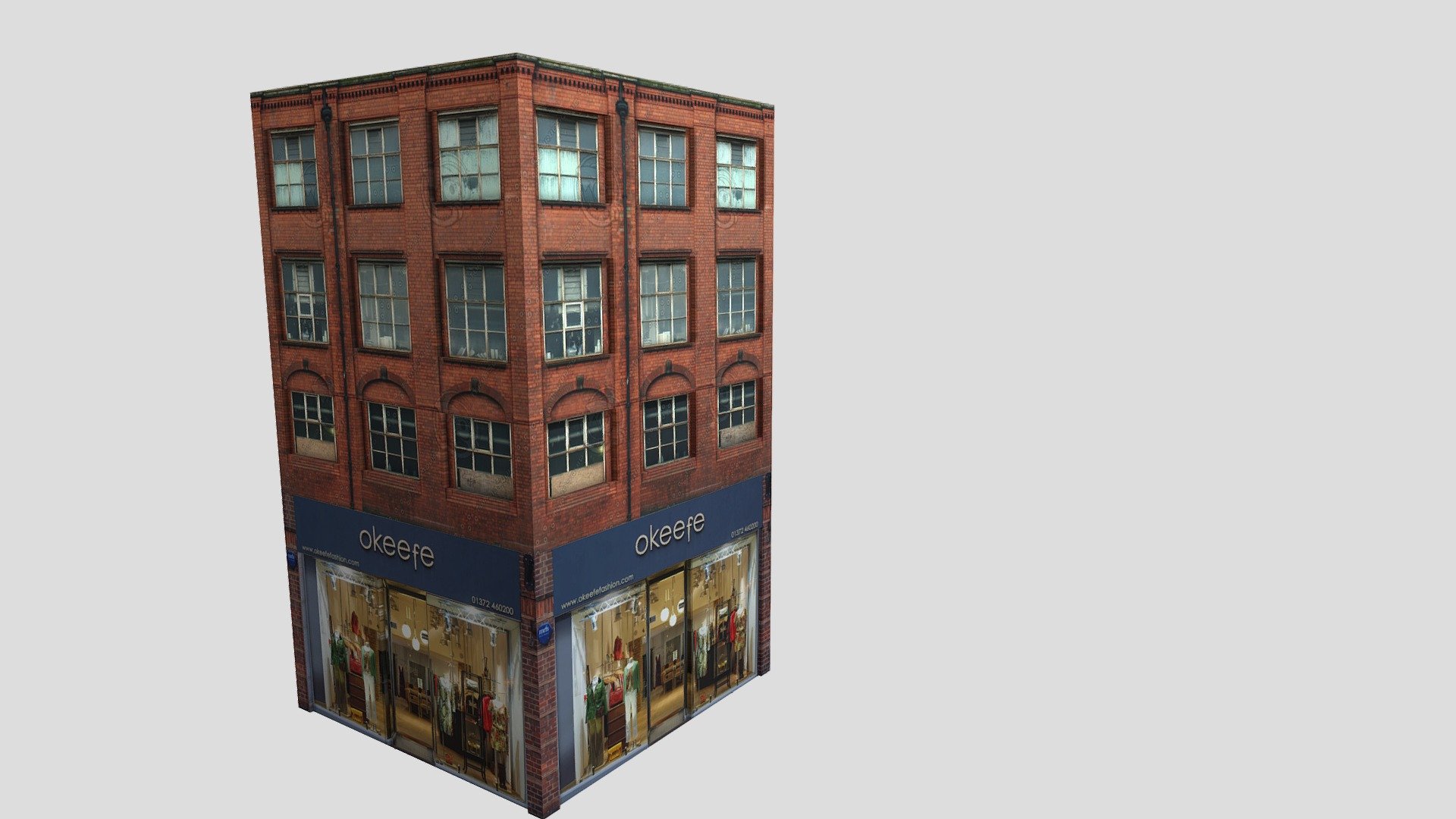 Building + shop - Download Free 3D model by vishal gawde (@vishal24) 3d model