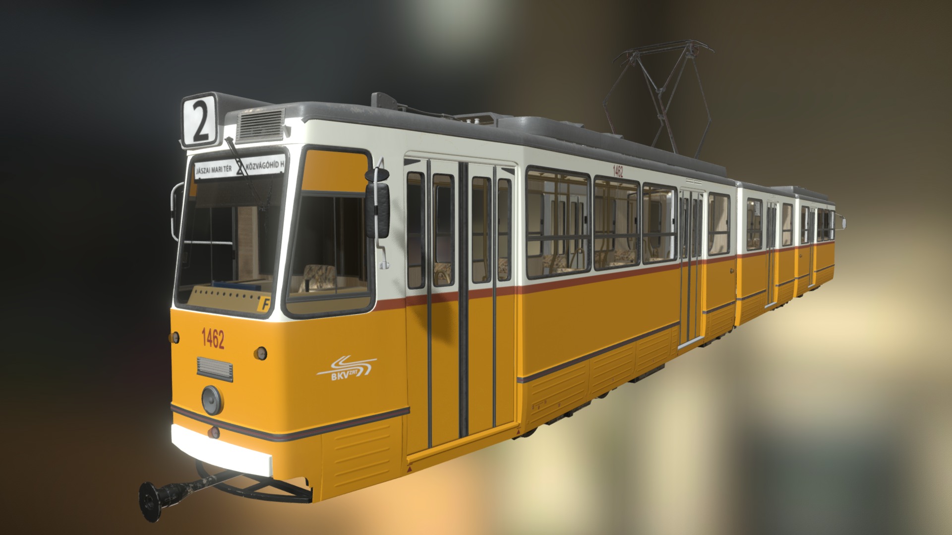 Made from high-poly model - Ganz CSMG Budapest tram - 3D model by lyoshko 3d model