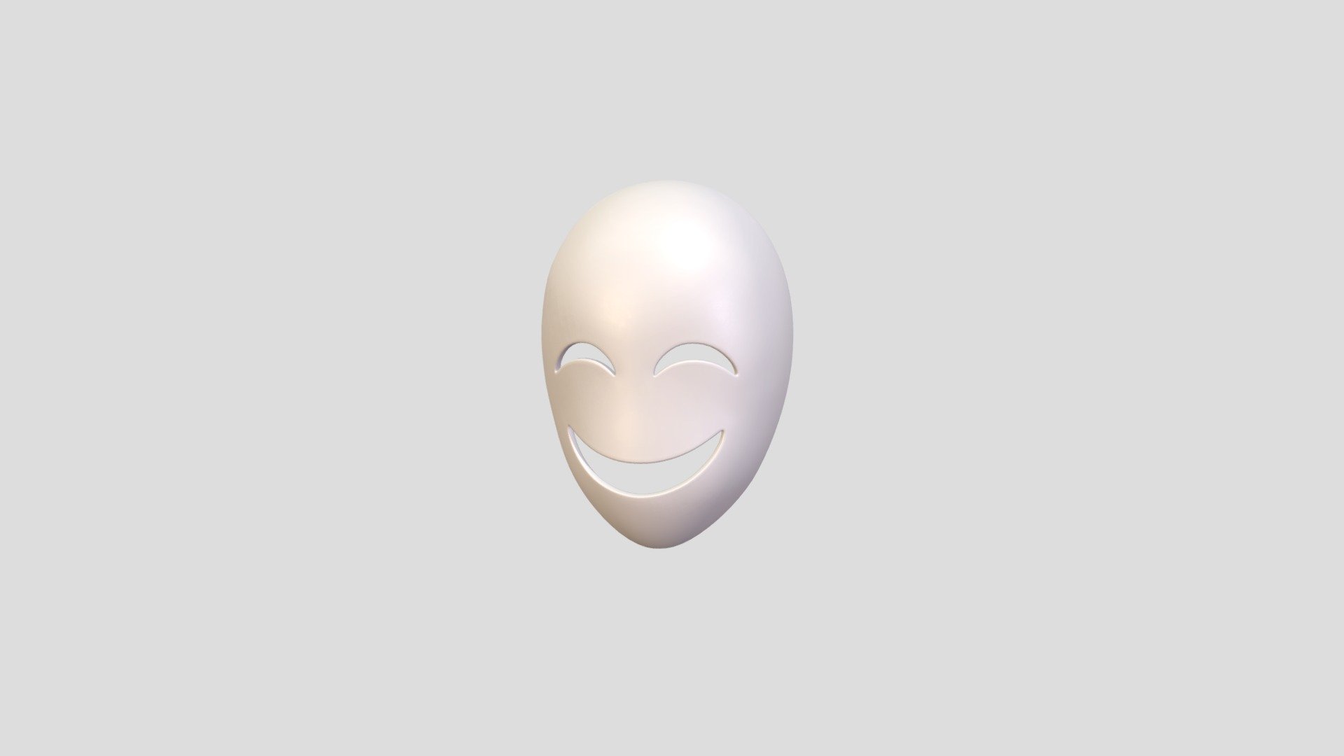Happy Mask 3d model.      
    


File Format      
 
- 3ds max 2021  
 
- FBX  
 
- STL  
 
- OBJ  
    


Clean topology    

No Rig                          

Non-overlapping unwrapped UVs        
 


PNG texture               

2048x2048                


- Base Color                        

- Roughness                         



1,244 polygons                          

1,240 vertexs                          
 - Prop058 Happy Mask - Buy Royalty Free 3D model by BaluCG 3d model