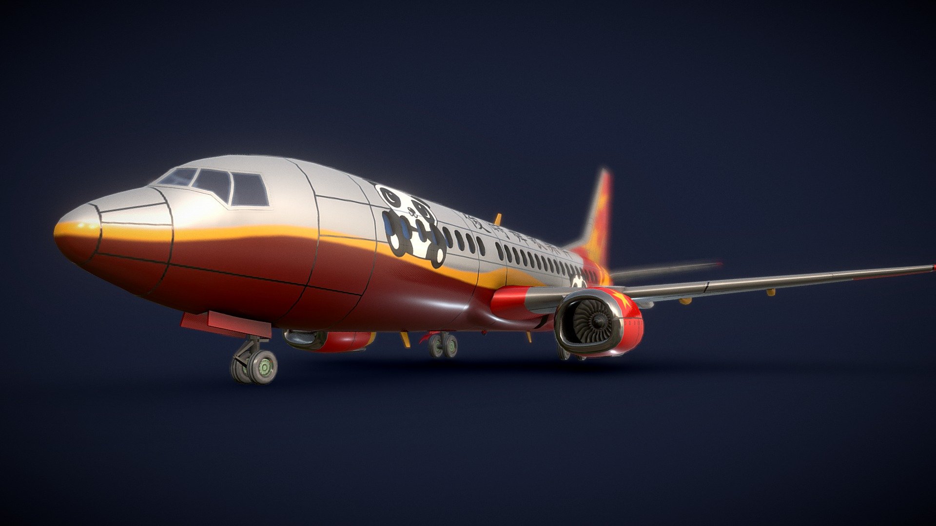 Boeing 737
Create in 3ds Max;

Textured in Substance Painter;



Game-ready 3D model for Unity engine.


Total polycount:




17938 polys;

9372 verts;

Textures - 1024х1024 (png);

My ArtStation - Boeing 737 - 3D model by Yury Misiyuk (@Tim0) 3d model
