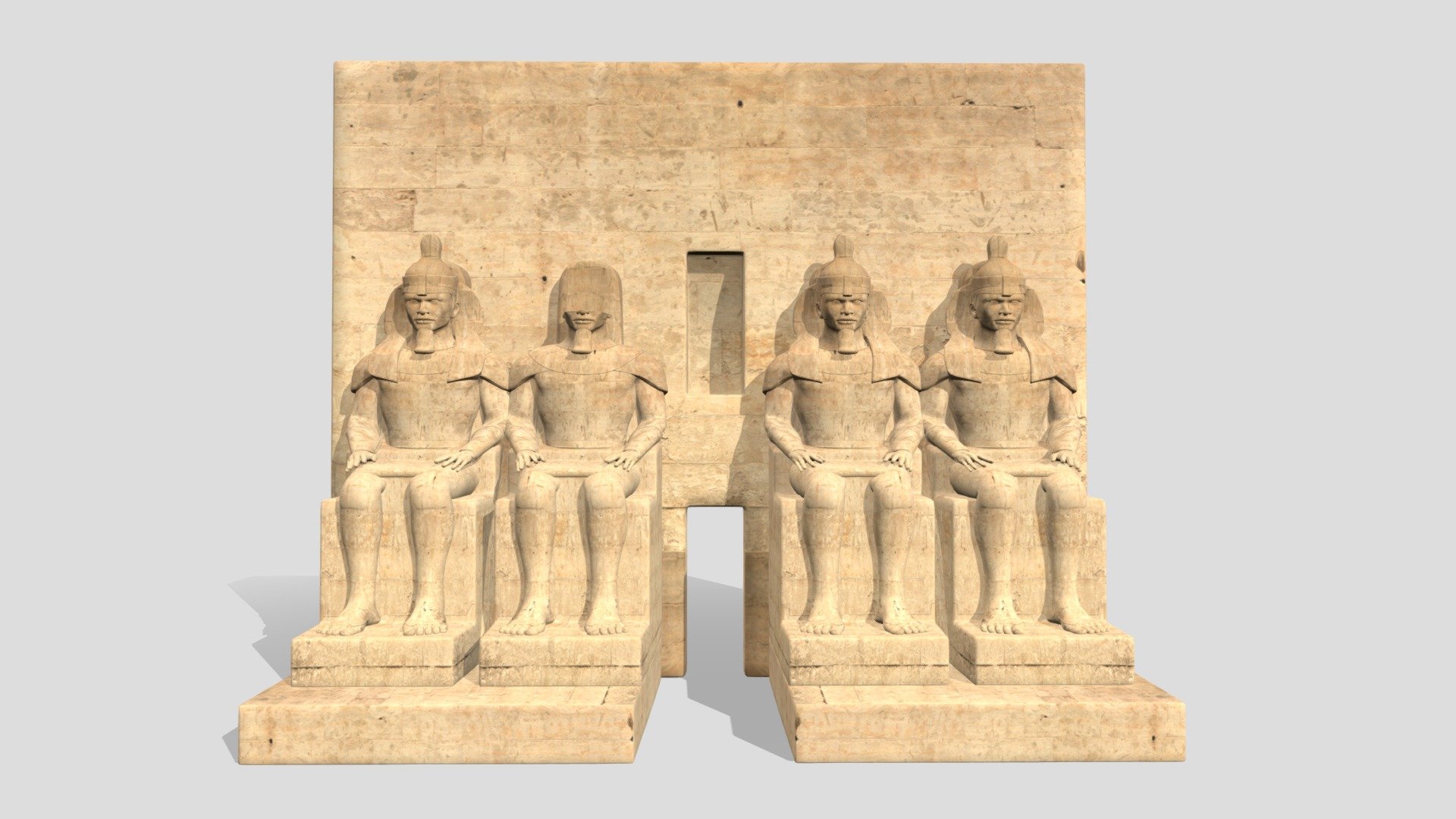 Statues In Front Of Abu Simbel Temple In Aswan Egypt - Abu Simbel Temple In Egypt - Buy Royalty Free 3D model by Vertex - Egypt (@Vertex-Egypt) 3d model