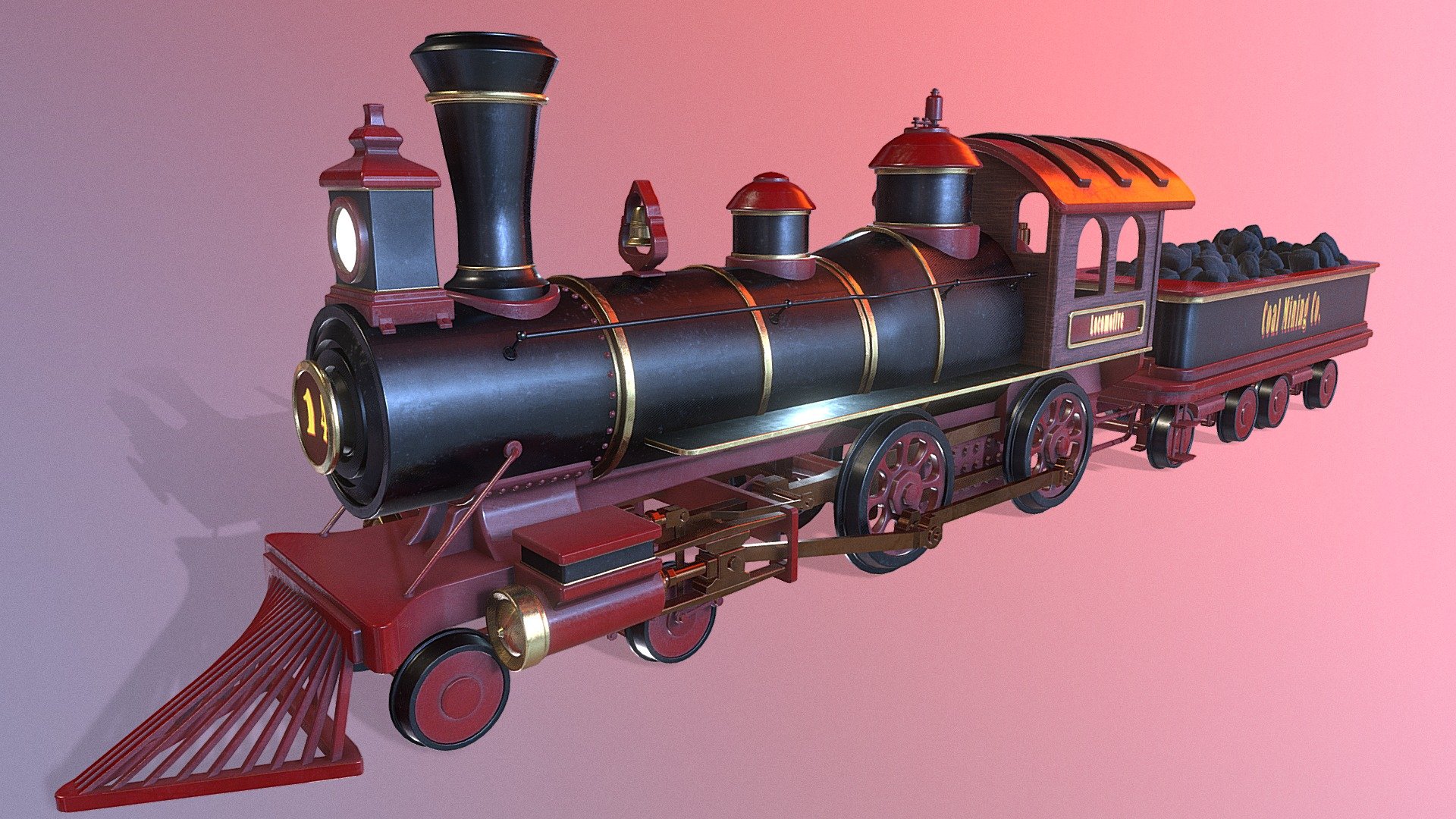 A highly complex model of a old western steam train. This particular one was mining coal! This is perfectly suitable for use in games as well as renders.

They used these steam locomotives way back in the old western days of the cowboys. These are very complicated mechanical machines and are pretty much a miracle with the fact that they even work! - Steam Locomotive - Buy Royalty Free 3D model by Harold P. de Boer (@Harold1995) 3d model