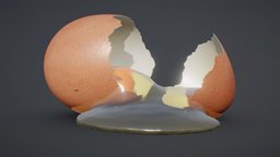 Refraction Demo: S**t happens food, baking, organic, chick, life, portrait, egg, shading, dead, chicken, broken, shell, breakfast, fluid, cracked, farm, realistic, nature, lunch, accident, liquid, oeuf, refraction, real-time, nodes, omelette, brunch, morte, crack, yolk, glass, blender, texture, lowpoly, cycles, material, shader, oeux