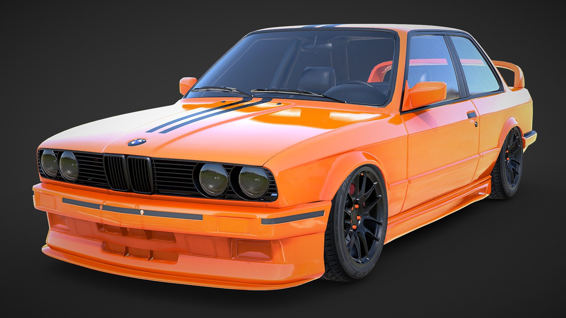 BMW E30 Coupe Stanced Variation - BMW E30 Coupe Stanced - Buy Royalty Free 3D model by Pitstop 3D (@Pitsop3D) 3d model