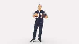 Man in new england patriots jersey 0924 style, clothes, england, miniatures, realistic, jersey, character, 3dprint, model, man, male