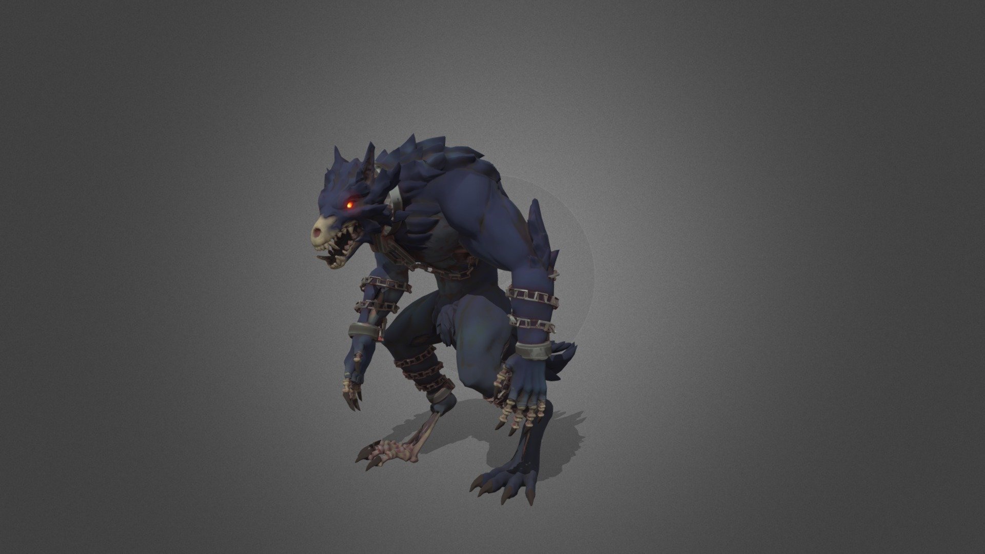Fenrir is the character acting as the antagonist for the AVIA game project.

Inspired by the worgen of World Of Warcraft, Warwick of League of Legends or the werewolf of Darkburgs, the creature was imagined and modeled by Aurore Kerboethau and the rig / skin and the animations of the beast was directed by me.

The game project lasted six months 3d model