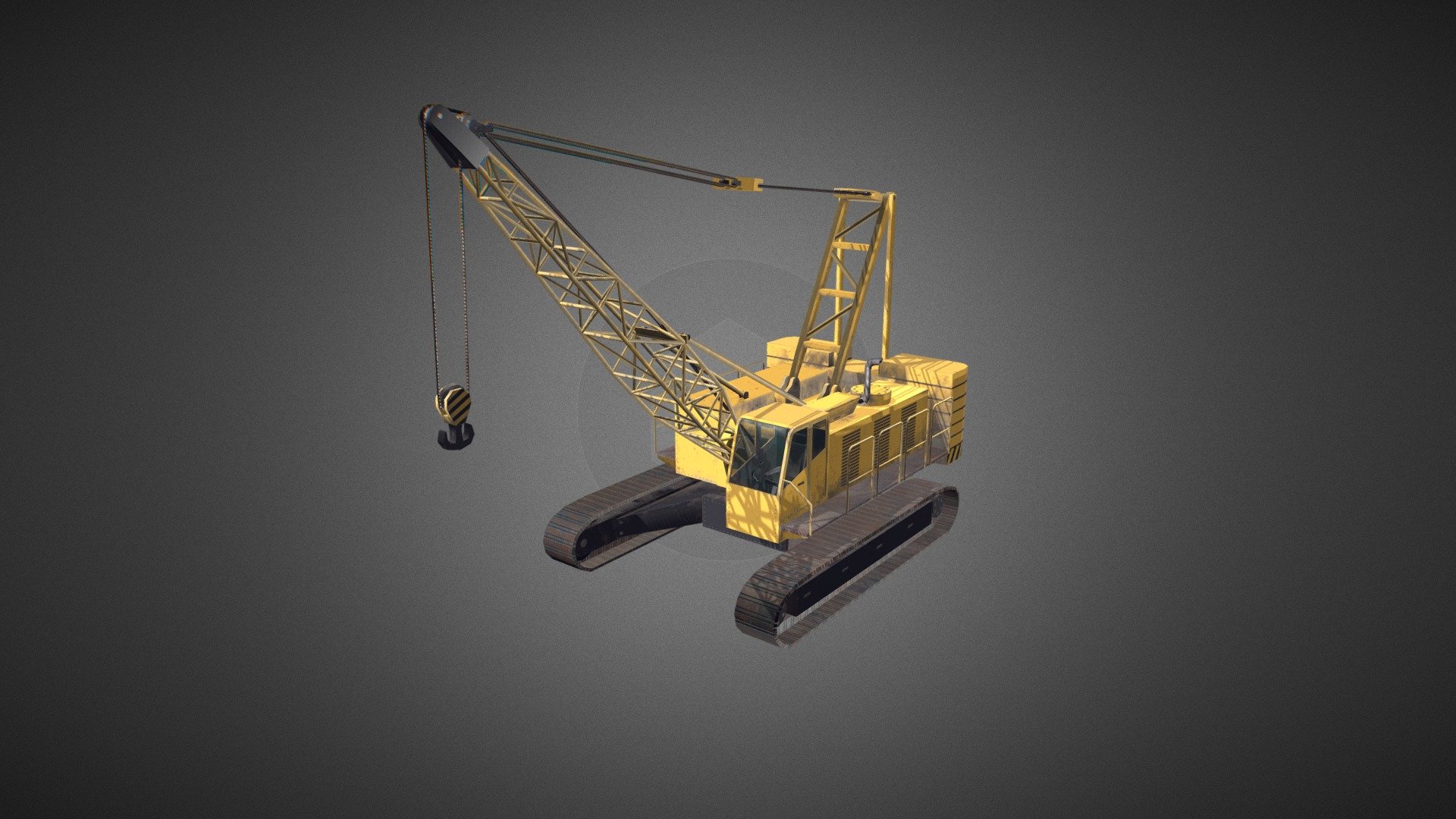 Low poly game-ready 3d model of a Crawler crane 02 for Virtual Reality (VR), Augmented Reality (AR), games and other real-time apps - Crawler crane 02 - Buy Royalty Free 3D model by CG Duck (@cg_duck) 3d model