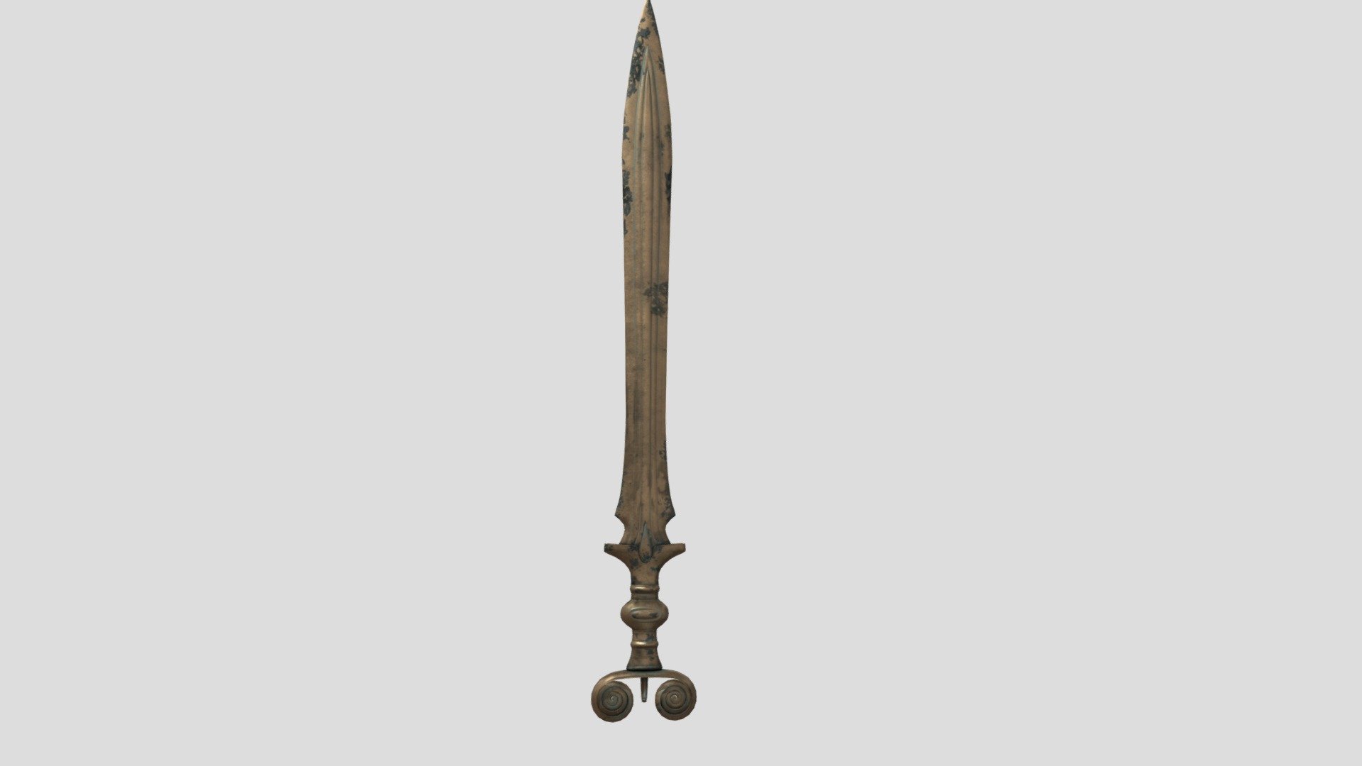 A Celtic antenna Sword.

Based on a few historical examples. The antenna grip is based on Continental European &ldquo;Hallstatt