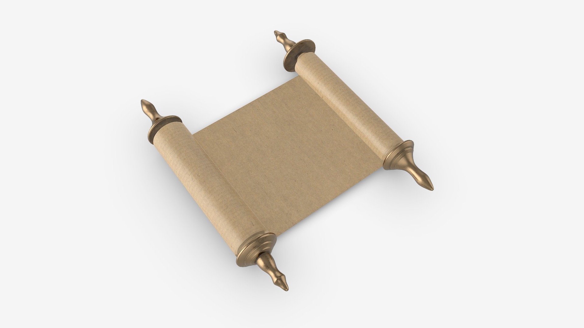 Ancient Scroll With Metal Rods blank 01 - Buy Royalty Free 3D model by HQ3DMOD (@AivisAstics) 3d model